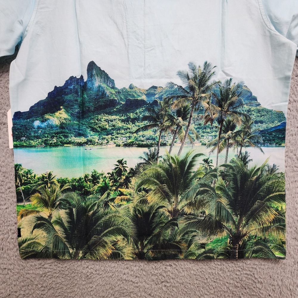 Roark Gonzo Palms Camp Collar Shirt Men Large Hinano Otemanu Vacation Travel NEW - Picture 10 of 14